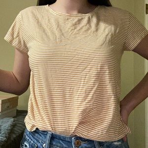 Yellow striped H&M short sleeve shirt